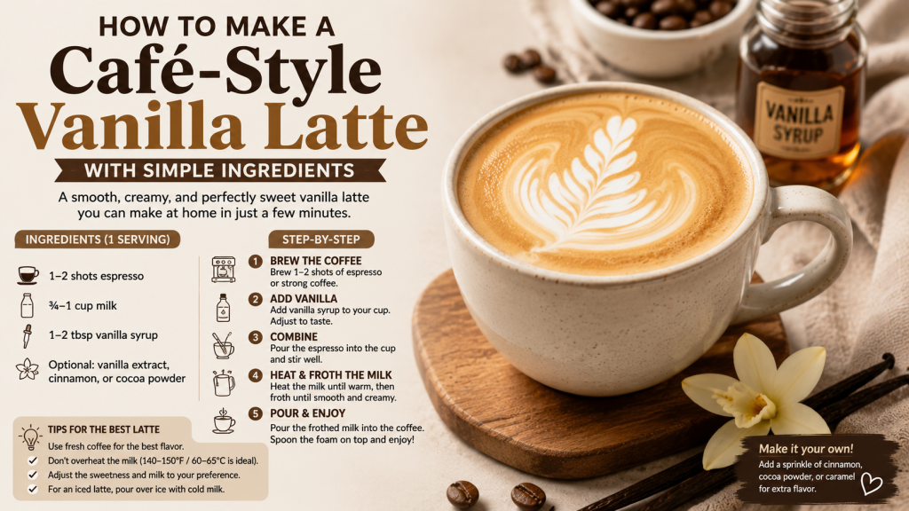 How to Make a Café-Style Vanilla Latte With Simple Ingredients