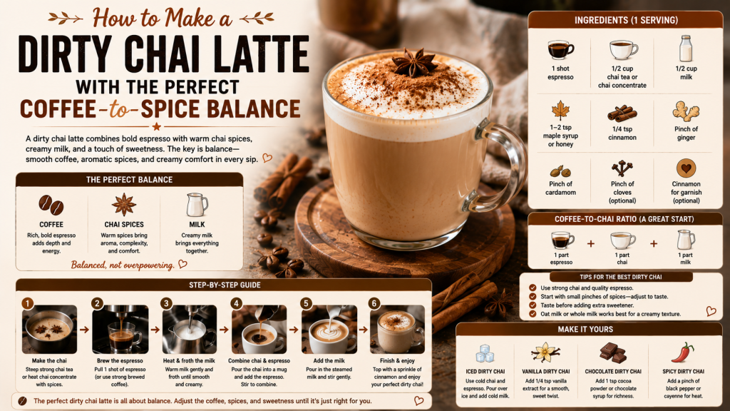 How to Make a Dirty Chai Latte With the Perfect Coffee-to-Spice Balance