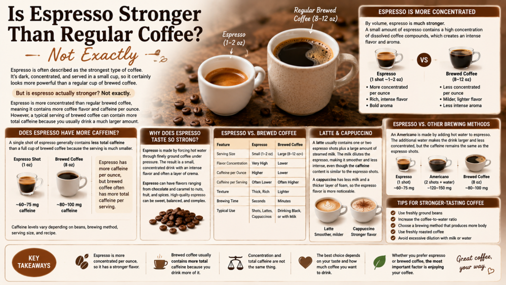 Is Espresso Stronger Than Regular Coffee Not Exactly