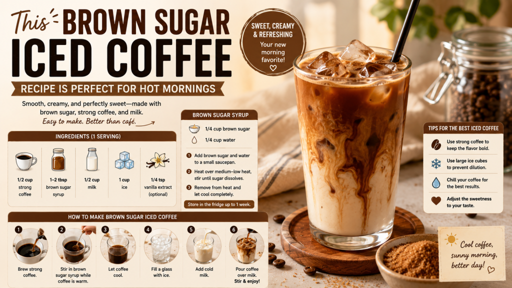 This Brown Sugar Iced Coffee Recipe Is Perfect for Hot Mornings