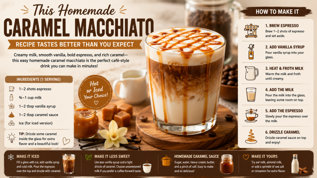 This Homemade Caramel Macchiato Recipe Tastes Better Than You Expect