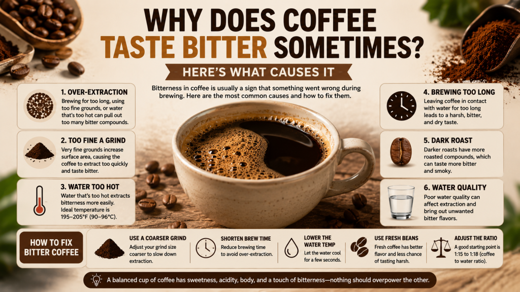 Why Does Coffee Taste Bitter Sometimes Here’s What Causes It